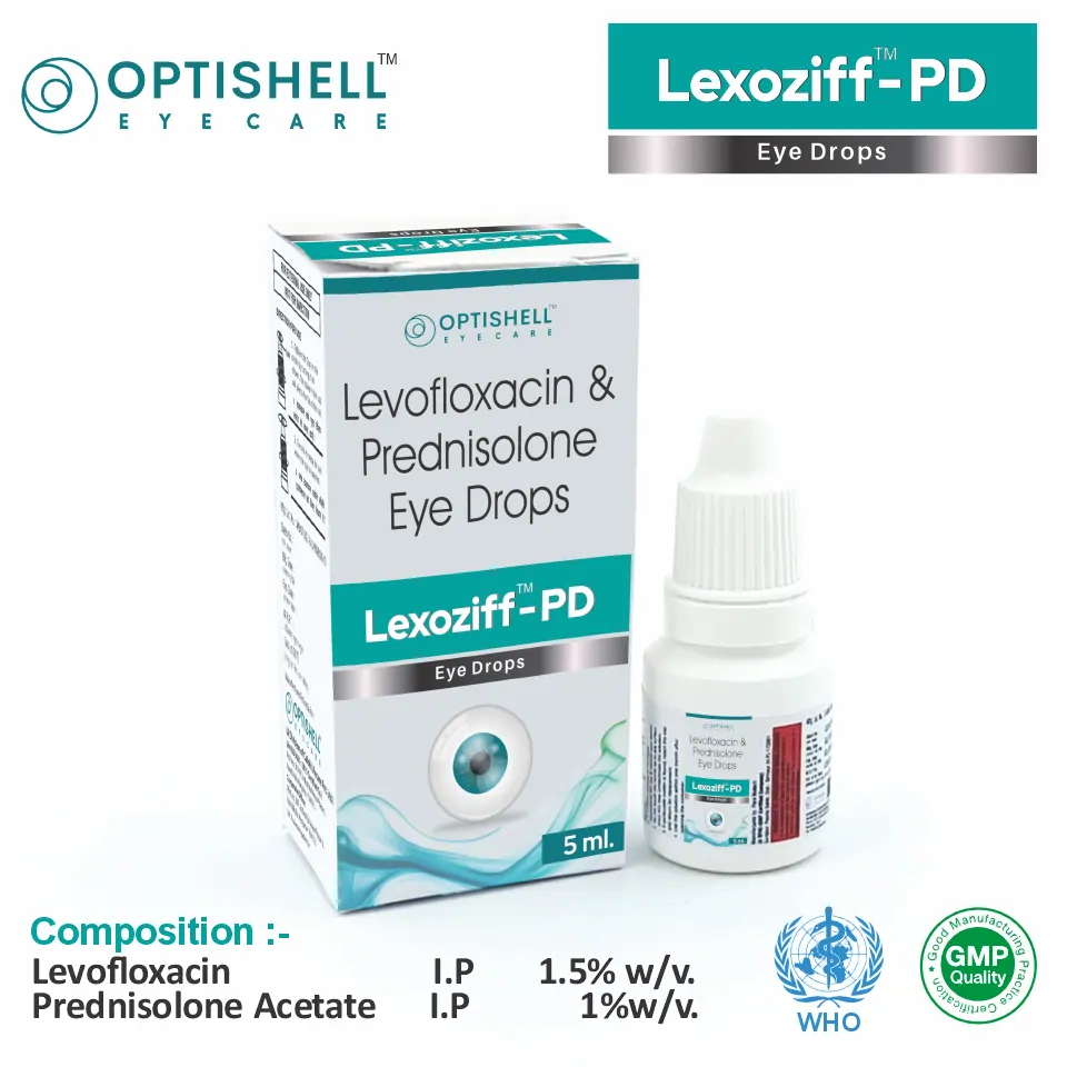 Levofloxacin 1.5% + Prednisolone 1% Eye Drops PCD